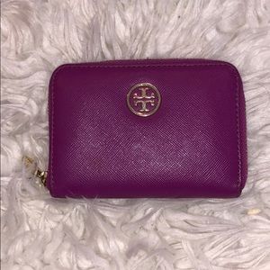 Tory Burch purple wallet/keychain